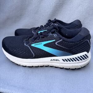 Brooks Shoes Womens Size 8.5 Black Blue Ariel 20 Running Stability Support